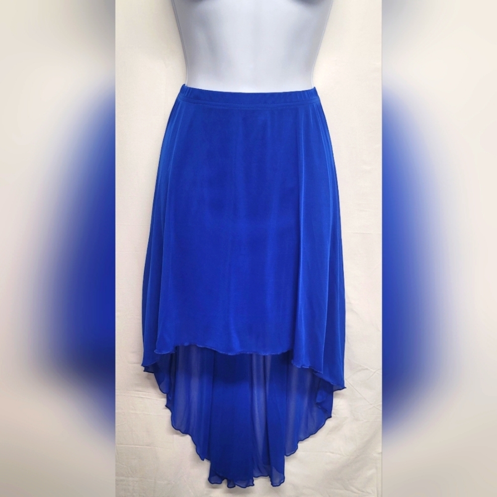 Decree Royal Blue High-Low Chiffon Skirt